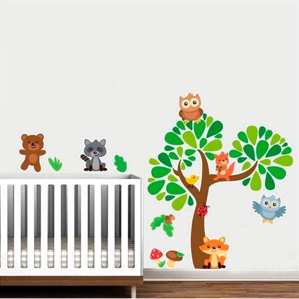 Adesivo De Parede Infantil Turminha Da Floresta-eg 104x100cm