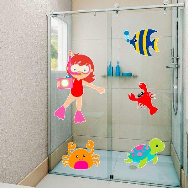 Adesivo De Parede Infantil Turminha Do Fundo Do Mar - Extra G