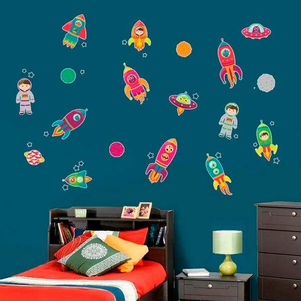 Adesivo De Parede Infantil Turminha Espacial-m 75x75cm