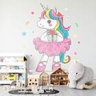 Adesivo De Parede Infantil Unicórnea Bailarina-eg 85x71cm