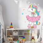 Adesivo De Parede Infantil Unicórnea Bailarina-eg 85x71cm