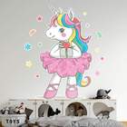 Adesivo De Parede Infantil Unicórnea Bailarina-m 65x55cm