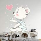 Adesivo De Parede Infantil Ursinha Com Coração-p 55x50cm