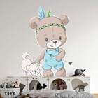 Adesivo De Parede Infantil Ursinho Com Cachorro-es 100x74cm