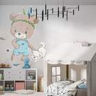 Adesivo De Parede Infantil Ursinho Com Cachorro-g 75x56cm