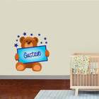 Adesivo De Parede Infantil Ursinho Com Placa 2 - Médio 45x50cm