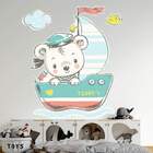 Adesivo De Parede Infantil Ursinho Marinheiro 02-es 100x91cm