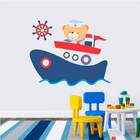 Adesivo De Parede Infantil Ursinho Marinheiro - Grande 90x108