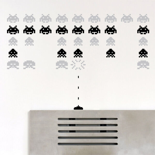 Adesivo De Parede - Invasores Espaciais - 017inm