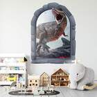 Adesivo De Parede Janela Falsa Dinossauro T-rex -eg 85x62cm