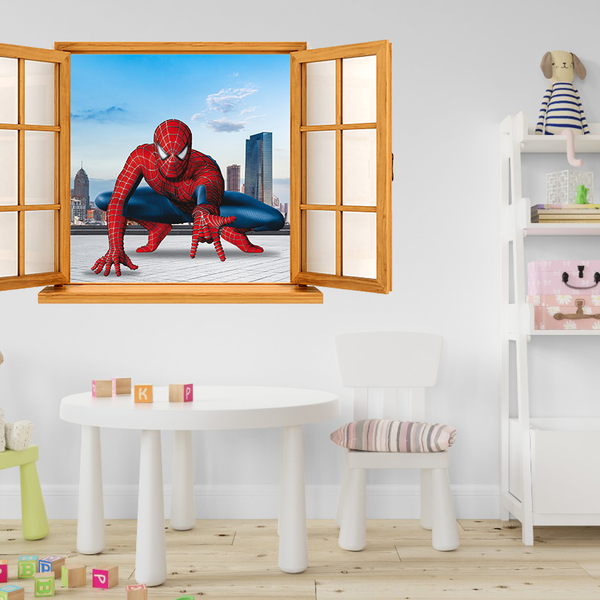 Adesivo De Parede Janela Falsa Homem Aranha  58 X 40 Cm