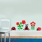 Adesivo De Parede Joaninhas E Flores-p 17x61cm