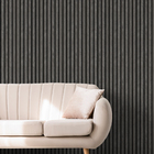 Adesivo De Parede Lavável Ripado Escuro 3d Escritório Sala