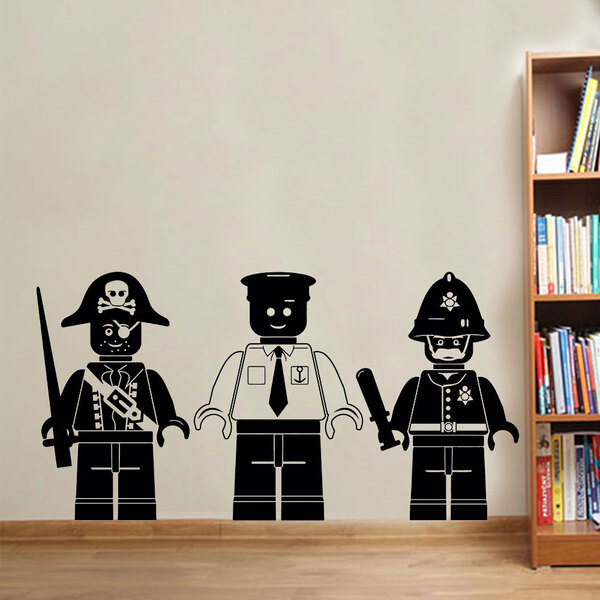 Adesivo De Parede Lego Pirata Bombeiro E Policial-g 75x149cm