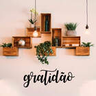 Adesivo De Parede Lettering Gratidão Agradecer Decoração Fáci