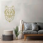 Adesivo De Parede Lobo Geométrico - Dourado