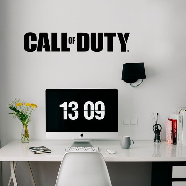 Adesivo De Parede Logo Jogo Call Of Duty Série Guerra Decoraç