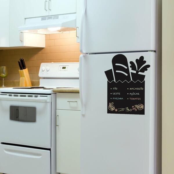 Adesivo De Parede Lousa Cozinha Sacola De Compras