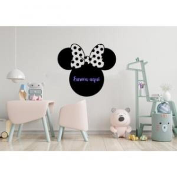Adesivo De Parede Lousa Minnie Mod 01 Medidas:60 X 60 Cm