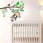 Adesivo De Parede Macaquinha No Galho Com Passaro-p 48x56cm