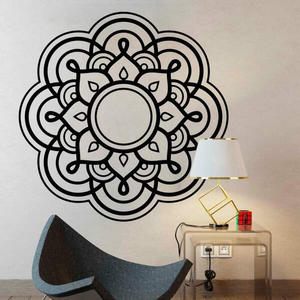 Adesivo De Parede Mandala Aredondada-m 60x60cm