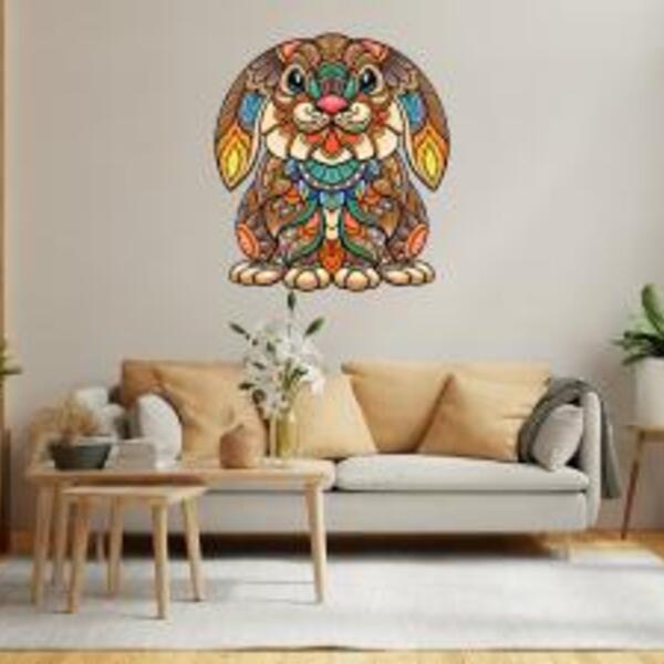 Adesivo De Parede Mandala - Coelho Medida:60 X 60 Cm