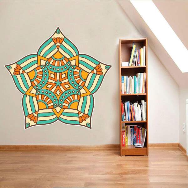 Adesivo De Parede Mandala Colorida 105-m 60x60cm