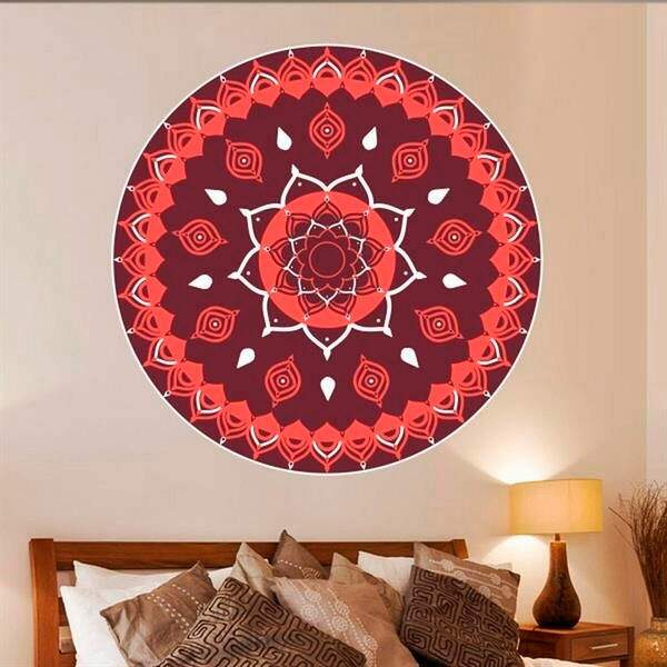 Adesivo De Parede Mandala Colorida 25-m 60x60cm