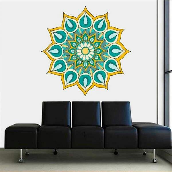 Adesivo De Parede Mandala Colorida 31-eg 100x100cm