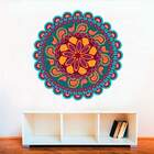 Adesivo De Parede Mandala Colorida 52-m 60x60cm