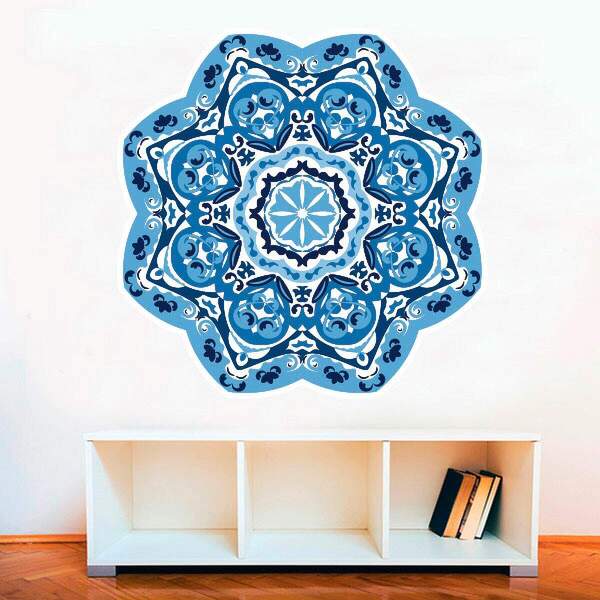 Adesivo De Parede Mandala Colorida 65-eg 100x100cm