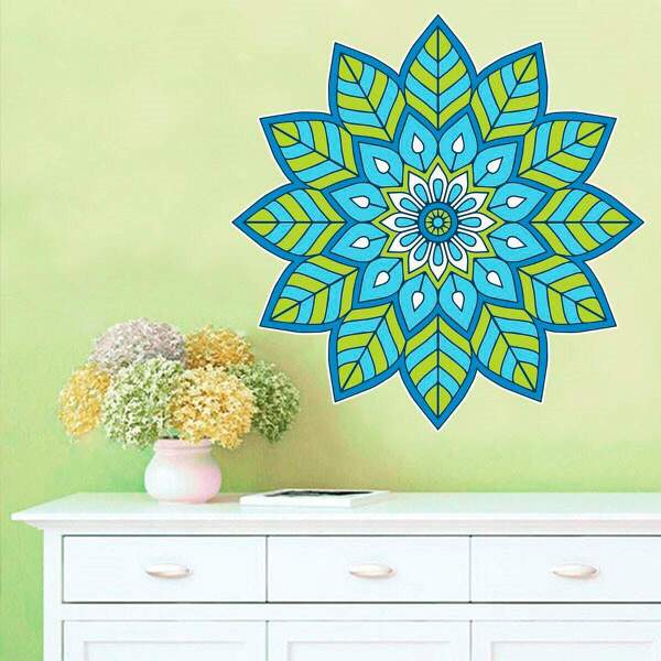 Adesivo De Parede Mandala Colorida 66-m 60x60cm