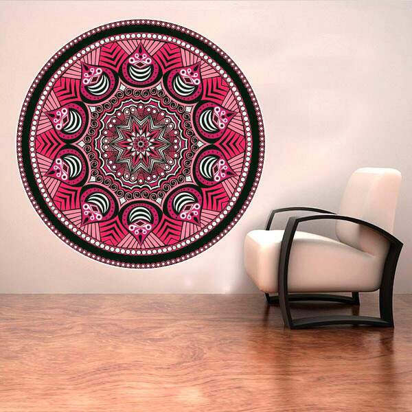 Adesivo De Parede Mandala Colorida 70-eg 100x100cm