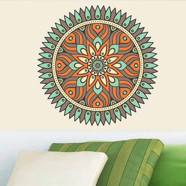 Adesivo De Parede Mandala Colorida 79-p 50x50cm