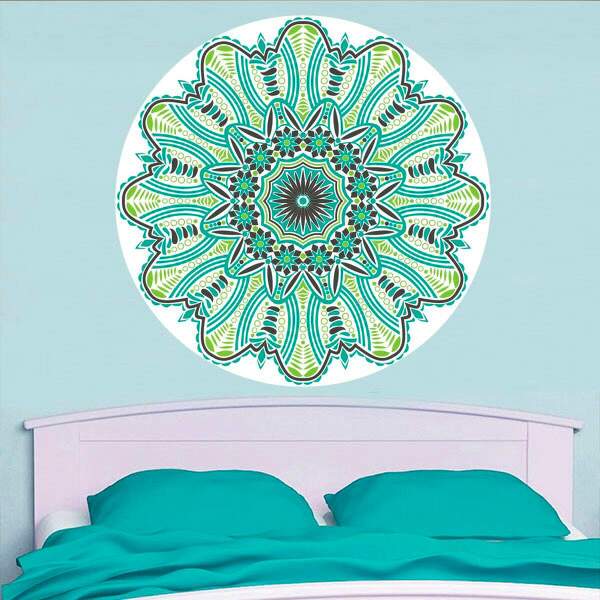 Adesivo De Parede Mandala Colorida 86-g 80x80cm