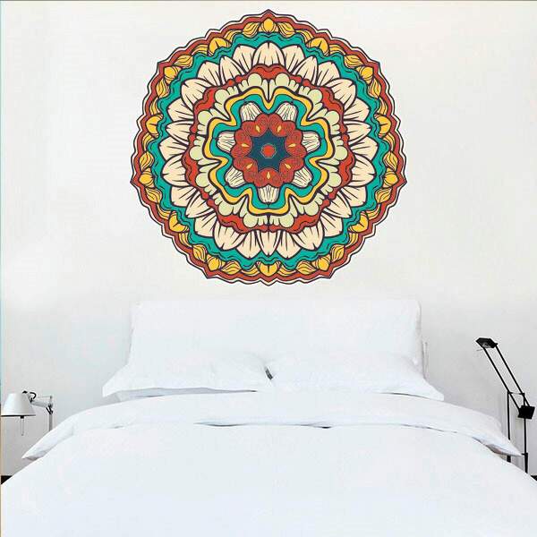 Adesivo De Parede Mandala Colorida 87-g 80x80cm