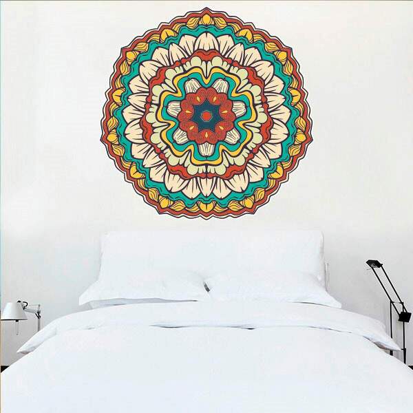 Adesivo De Parede Mandala Colorida 87-m 60x60cm