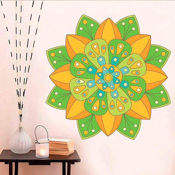 Adesivo De Parede Mandala Colorida 88-g 80x80cm
