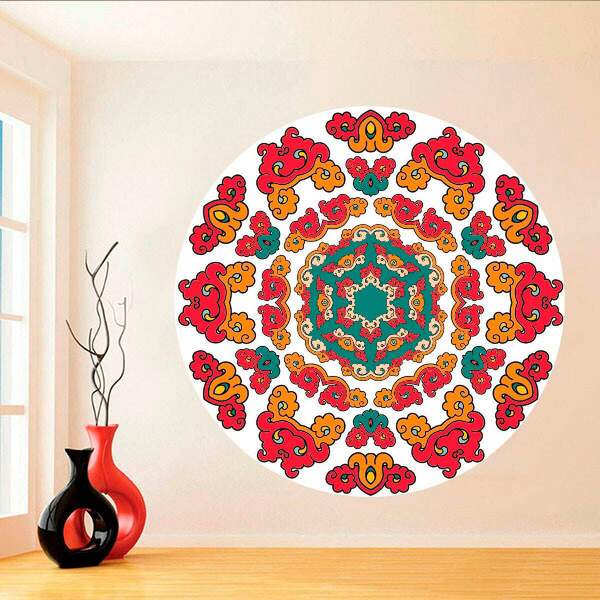 Adesivo De Parede Mandala Colorida 98-p 50x50cm