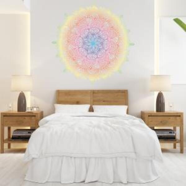 Adesivo De Parede Mandala Colorida Mod06 Medida:50 X 50 Cm
