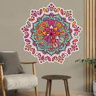 Adesivo De Parede Mandala Colorido Roxo E Azul-g 80x80cm