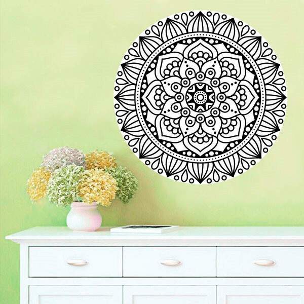 Adesivo De Parede Mandala Cor Única 51-m 60x60cm