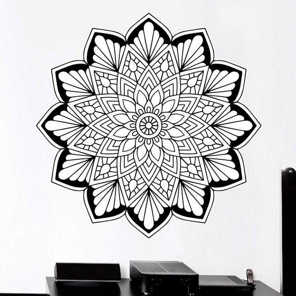 Adesivo De Parede Mandala Cor Única 81-m 60x60cm