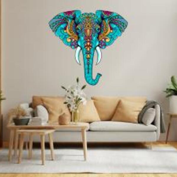 Adesivo De Parede Mandala - Elefante Medida:40 X 38 Cm