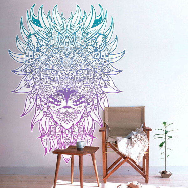 Adesivo De Parede Mandala Leão-p 45x61cm