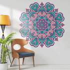 Adesivo De Parede Mandala Lilás Rosa E Azul-g 80x80cm