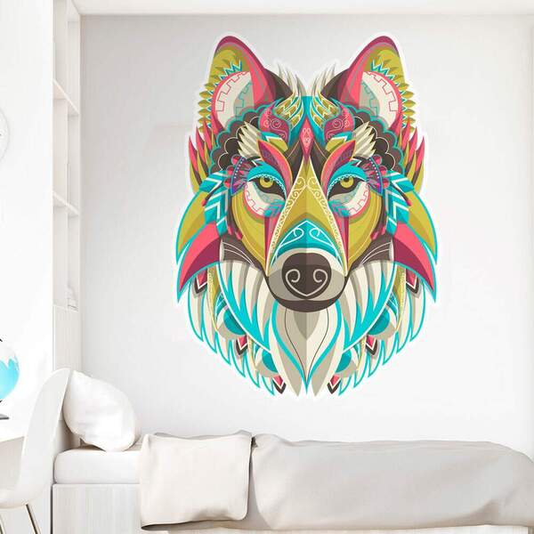 Adesivo De Parede Mandala Lobo-es 100x135cm