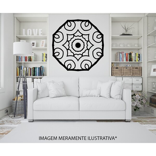 Adesivo De Parede Mandala Mod11 Medidas:70x70 Cm
