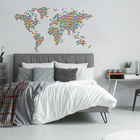 Adesivo De Parede Mapa Mundi Colorido Quadriculado 94x54cm