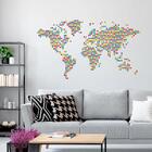 Adesivo De Parede Mapa Mundi Colorido Quadriculado 94x54cm